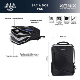 Konix Mochila de transporte Mythics Titan para Consola PS5 y accesorios, Volumen 16 L, Blanco y negro