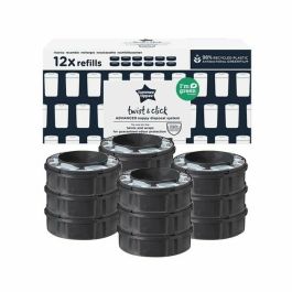 Tommee Tippee FFP Recambios para papelera de pañal Twist & Click con GREENFILM antibacteriano de larga duración, Pack 12