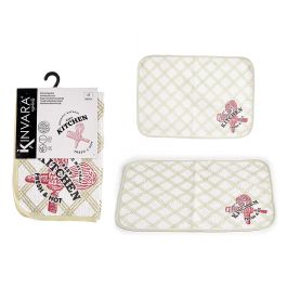 Mantel Individual Rizo Fresh Kinvara 33x48 cm - Verde/Blanco, Poliéster/Algodón (24 Unidades) Precio: 23.50000048. SKU: S3609347
