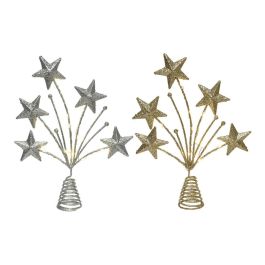 Adorno para copa árbol de navidad estrella 5x21x31cm 12 leds colores surtidos, función fija, blanco cálido