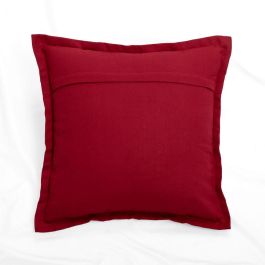 DKD Home Decor Funda Cojín Navidad Alpina de Algodón Poliéster Blanco Rojo 45x45 cm con Cremallera y Gramaje 435g - Pack 4 Unidades