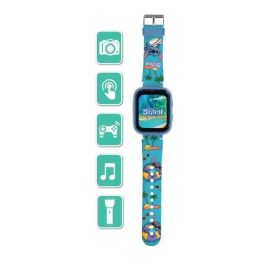 Lexibook Dmw070D Reloj con Cámara Disney Stitch para Niños, Pantalla Táctil, Video 720p, MP3, Podómetro +3 años