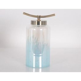 DKD Home Decor Jarrón Sealine Mediterráneo de Cristal y Metal Azul Dorado H33 x W19 x L15 cm Precio: 25.40274. SKU: S3031976