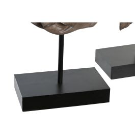 DKD Home Decor Figura Decorativa Oriental de Buda Marrón Negro de Resina y Metal 8x42x23 cm (2 Unidades) Surtido Aleatorio