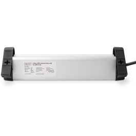 Digitus Regleta de Alimentación 4 Tomas con 2 Puertos USB y Interruptor, Negro/Plata, Cable 1,5m