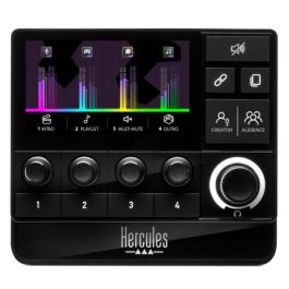 Hercules Stream 200 XLR Controlador de Audio, Negro, 9 Botones, Windows 10/11
