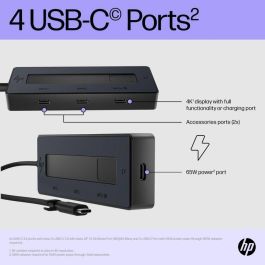 HP Hub USB-C Multiport 4K para Portátiles, Conexión Versátil y Carga