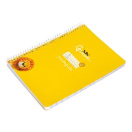 Cuaderno Espiral Liderpapel Din A5 Pautaguia Tapa Blanda 40H 75 gr Cuadro Pautado 5 mm Color Amarillo 5 unidades