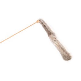 Gloria Palo con Gusano de Piel de Conejo para Gato Juguete Natural Hecho en España