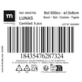 Bol Lunas 500 cc 13 cm - Inde (18 Unidades) Bol Lunas 500 cc 13 cm - Inde (18 Unidades)