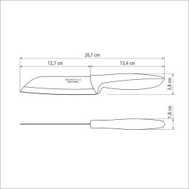 Tramontina Plenus Cuchillo Santoku Negro Acero Inoxidable 12,7 cm