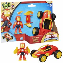 Hasbro HASG14715P0 Figura Iron Man y Vehículo Bolide, Marvel Iron Man y sus Increíbles Amigos, 3 Años+