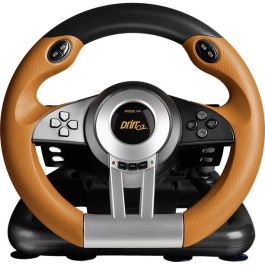 Speedlink DRIFT O.Z. Volante con Pedales para PC, USB, con Vibración, Color Negro/Naranja