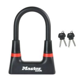 Master Lock Minicandado en U Ultrarresistente de Acero Endurecido con Cilindro de Disco y Llave para Protección Antirrobo y Resistencia a Cortes