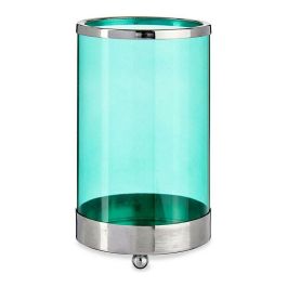 Base Vela Cristal Azul y Metal Plata Giftdecor 9.7x16.5x9.7 cm (8 Unidades) Precio: 51.49999943. SKU: S3609631