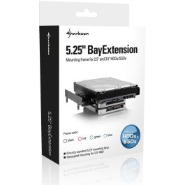 Sharkoon BayExtension Adaptador para 4x 2.5" HDDs/SSDs o 1x 3.5" + 2x 2.5" SSD/HDD para Bahía 5.25" PC Negro