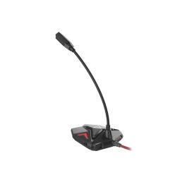GENESIS Radium 100 Micrófono gaming para PC y Streamers con conexión USB Plug&Play Omnidireccional Botón de Silencio LED Negro Rojo