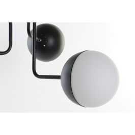 DKD Home Decor Lámpara de Techo Moderna Metal y Cristal Negro Blanco 58x46x61 cm E27 3 Bombillas Desmontable