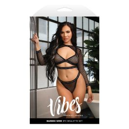 Conjunto de Lencería Fantasy Lingerie Negro (L/XL) Conjunto de Lencería Fantasy Lingerie Negro (L/XL)