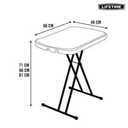 Mesa auxiliar plegable regulable 3 posiciones lifetime 66x46xh61/71 cm Mesa auxiliar plegable regulable 3 posiciones lifetime 66x46xh61/71 cm