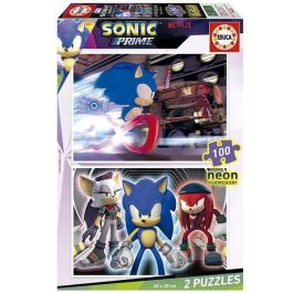 Educa Puzzle 2x100 piezas Sonic Neon