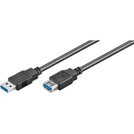 Ewent EC1007 Cable de Extensión USB A Macho a USB A Hembra SuperSpeed USB 3.2 Gen 1 de 1 metro en Color Negro