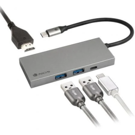 NGS WonderDock4 Pro Docking Station USB Tipo-C, 2x USB 3.0, 1x USB Tipo-C PD 100W, 1x HDMI 4K Gris