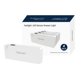 Yeelight Luz LED con Sensor de Movimiento para Cajones, Paquete de 4 Unidades, Luz Cálida 2700K, Encendido y Apagado Automático