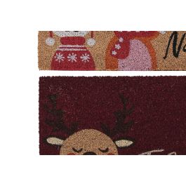 DKD Home Decor Felpudo Navidad Tradicional Rojo Multicolor Fibra Coco PVC 40 x 60 cm (2 Unidades)