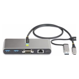 StarTech USB-C/USB-A HUB - GBE - RS232, Hub 2 Puertos USB-A 5Gbps, Ethernet Gigabit, Puerto Serie RS232 con Power Delivery 100W