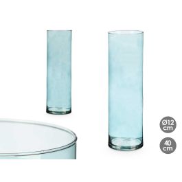 Jarrón de Cristal Cilíndrico Turquesa 12 cm x 40 cm - Giftdecor (6 Unidades) Precio: 33.94999971. SKU: B1BZDW4RZP