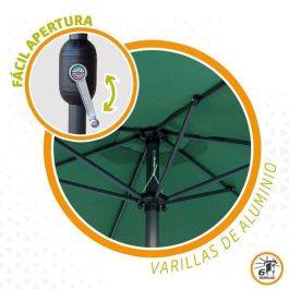 Parasol 300 cm con chimenea y mástil de aluminio 4,8 cm color verde Parasol 300 cm con chimenea y mástil de aluminio 4,8 cm color verde