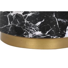 DKD Home Decor Mesita Auxiliar Moderna Negro Hierro 50 x 50 x 45 cm