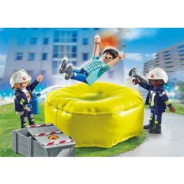 Playmobil Bomberos Con Colchoneta 71465 Set de Rescate para Niños +4 Años