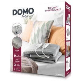 Calentador de cama eléctrico DOMO para 2 personas - 6 niveles de calor - Promueve la relajación - Polar de franela - 160x140 cm - Gris