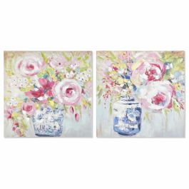 Cuadro Tradicional DKD Home Decor Rosa Azul 3 x 80 x 80 cm (2 Unidades) Precio: 53.20007. SKU: S3028261