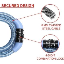MASTER LOCK Candado con combinación de cable - 1,20mx8mm MASTER LOCK Candado con combinación de cable - 1,20mx8mm