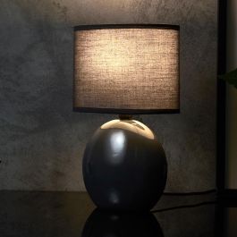 Home Deco Factory Lámpara Mesa Ovalada Gris Colección Essentiel Cerámica
