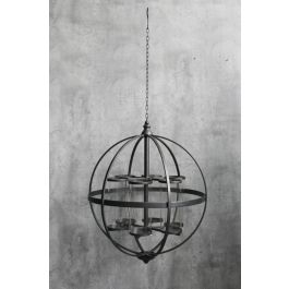 DKD Home Decor Portavela Vintage Negro de Metal y Cristal 60x60x73 cm Precio: 125.9247. SKU: S3026344