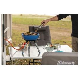 Campingaz Party Grill 400 Caravan - Parrilla de Gas Portátil para Camping y Exterior, 2000 W, Propano/Butano, Sistema Piezo, Negro/Azul