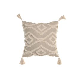 DKD Home Decor Cushions abril 25 natur a Cojín Boho Crudo de Algodón 45x45 cm hecho a mano con cremallera - Pack 2 Unidades Precio: 25.4999998. SKU: B197NVYZEV