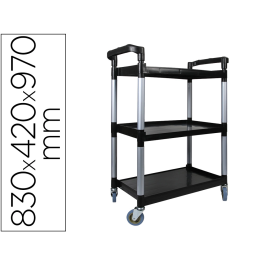 Q-connect Carro de Servicio Multifuncional con 3 Estantes de Polipropileno 830x420x970 mm Precio: 125.79000038. SKU: B18GRDNPGS