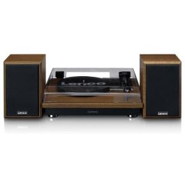 Lenco LS-100WD Tocadiscos de tracción por correa Bluetooth automático con amplificador integrado Negro Roble Madera