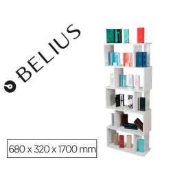 Belius Expositor De Pie Blanco Melamina 5 Estantes 50 Piezas 680x320x1700 mm