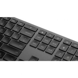 HP 975 Dual Teclado Inalámbrico Multidispositivo Bluetooth y USB, Retroiluminado, Teclas Programables y Suaves, Batería Larga Duración