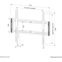 Neomounts WL30-550BL16 Soporte de Pared Fijo Ultraplano para Pantallas 42-86", Max 60kg, VESA 100x100-600x400