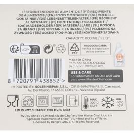 Inde Fiambrera Hermética Cuadrada 1100 ml Masterchef (6 Unidades)