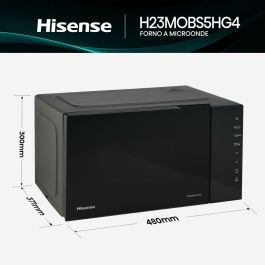 Microondas con Grill Hisense H23MOBS5HG4 Negro 800 W 23 L