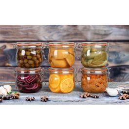 La Mediterranea Tarro Hermético de Vidrio con Cierre Clip 500 ml (12 Unidades)