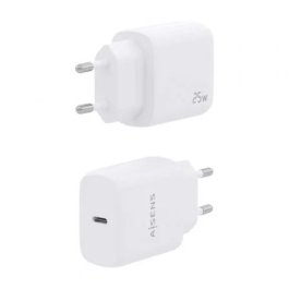 Aisens Cargador USB-C PD3.0 25W Blanco 1 Puerto USB-C con Power Delivery